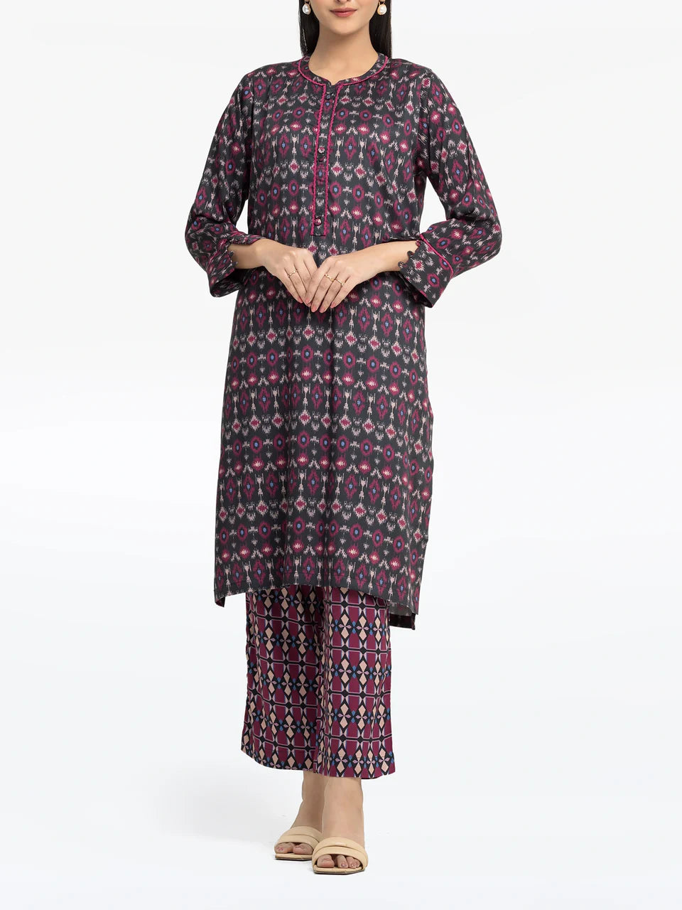 AJ Pret 2Pc Printed Viscose Co-Ord Set