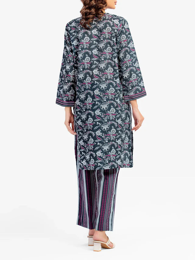 AJ Pret 2Pc Printed Lawn Shirt Trouser