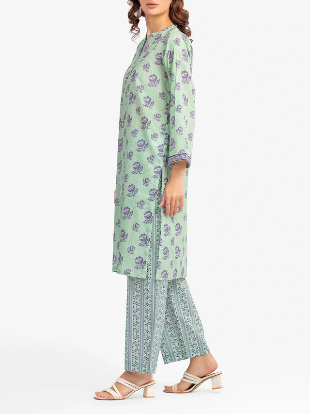 AJ Pret 2Pc Printed Lawn Shirt Trouser
