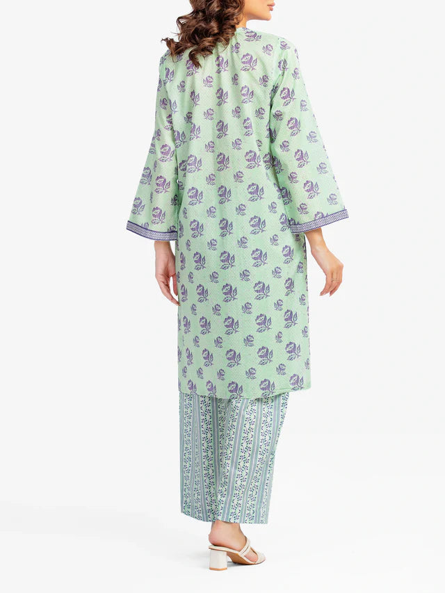 AJ Pret 2Pc Printed Lawn Shirt Trouser