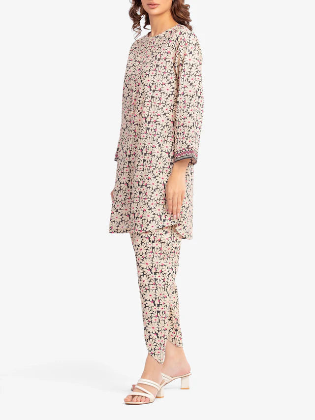 AJ Pret 2Pc Printed Lawn Shirt Trouser
