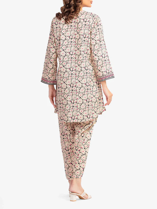 AJ Pret 2Pc Printed Lawn Shirt Trouser