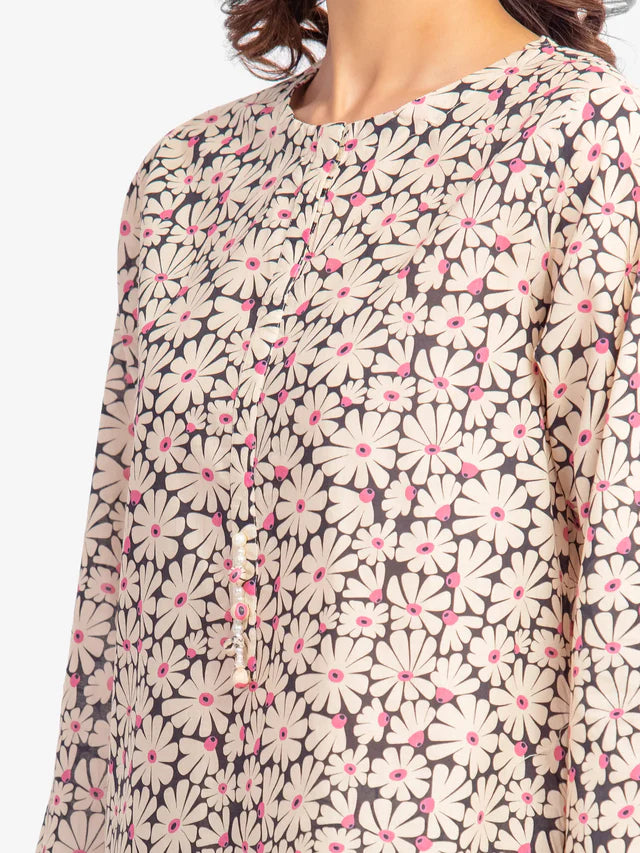 AJ Pret 2Pc Printed Lawn Shirt Trouser