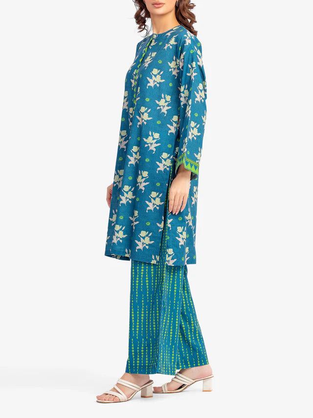 AJ Pret 2Pc Printed Lawn Shirt Trouser