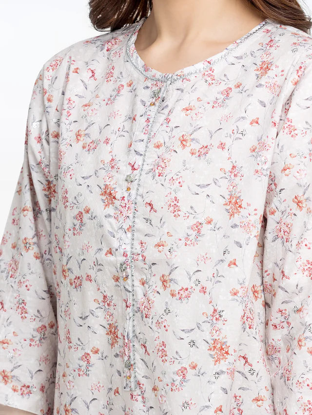 AJ Pret 2Pc Embroidered Dobby Shirt Trouser
