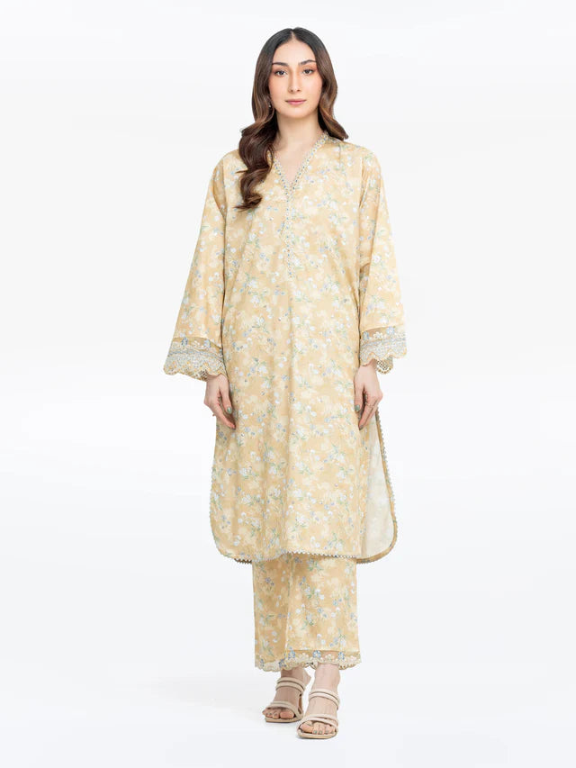 AJ Pret 2Pc Embroidered Dobby Co-Ord Set