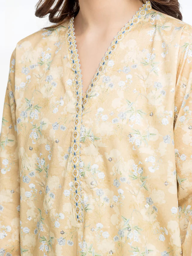 AJ Pret 2Pc Embroidered Dobby Co-Ord Set