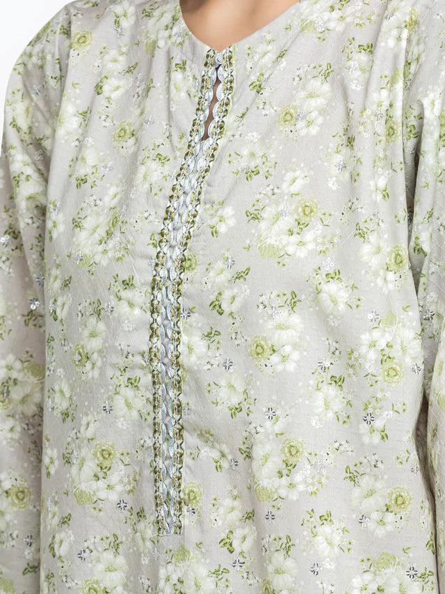 AJ Pret 2Pc Embroidered Dobby Shirt Trouser