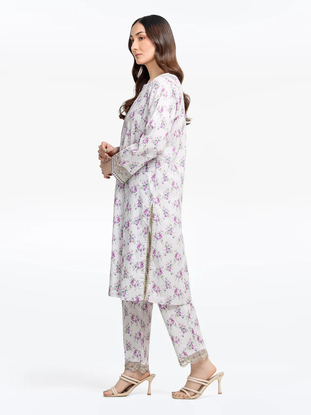 Pret 2Pc Embroidered Dobby Shirt Trouser