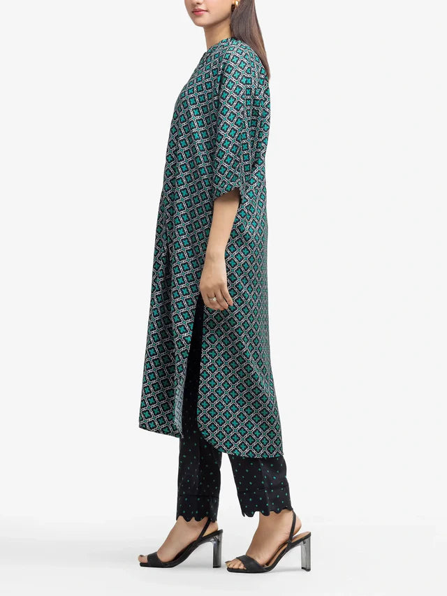 AJ Pret 2Pc Printed Viscose Shirt Trouser