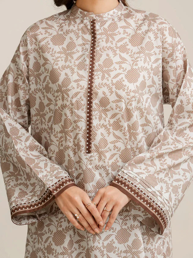 AJ Unstitched White Printed Lawn 3 Piece