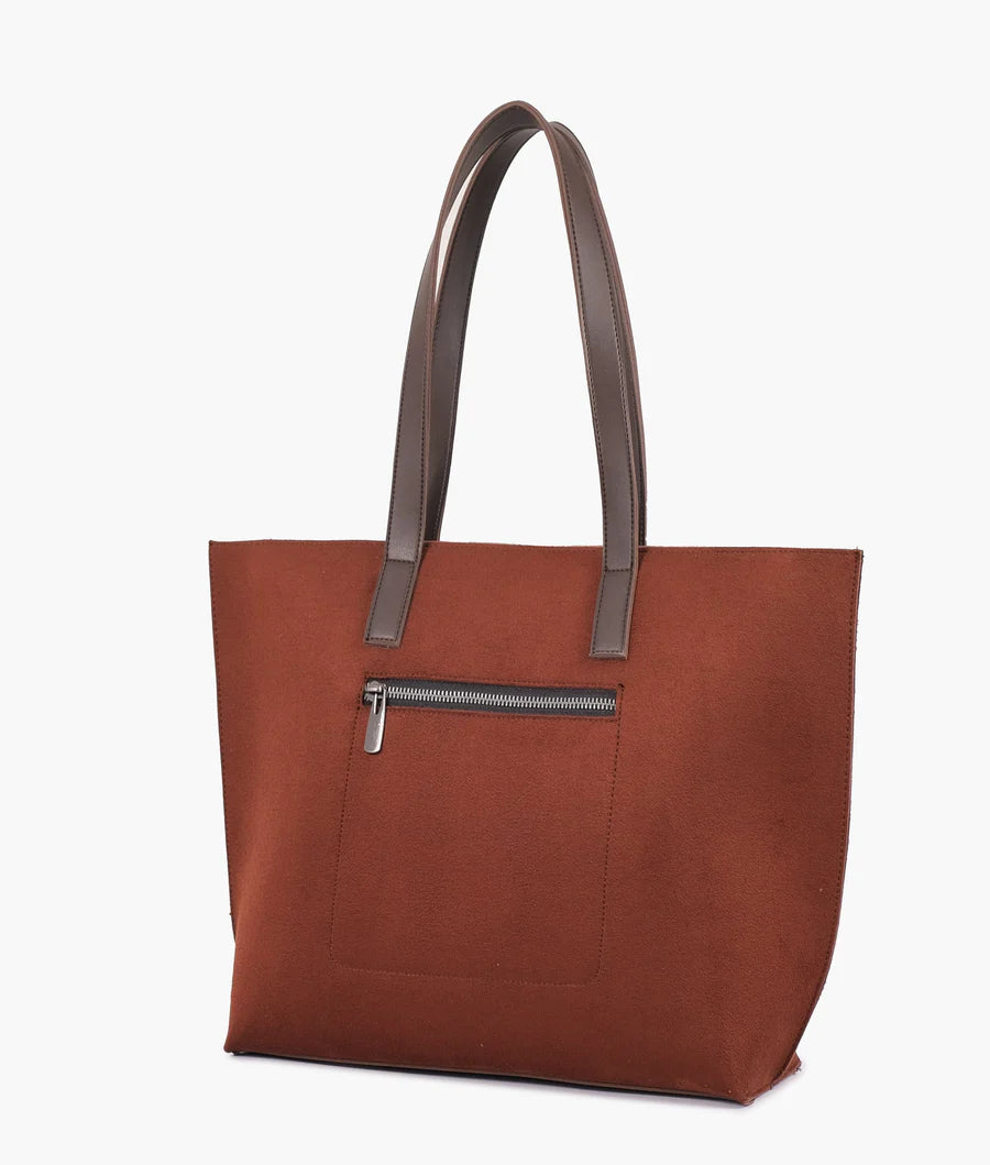 AJ RTW Creation - Horse brown & Dark Brown long handle tote bag