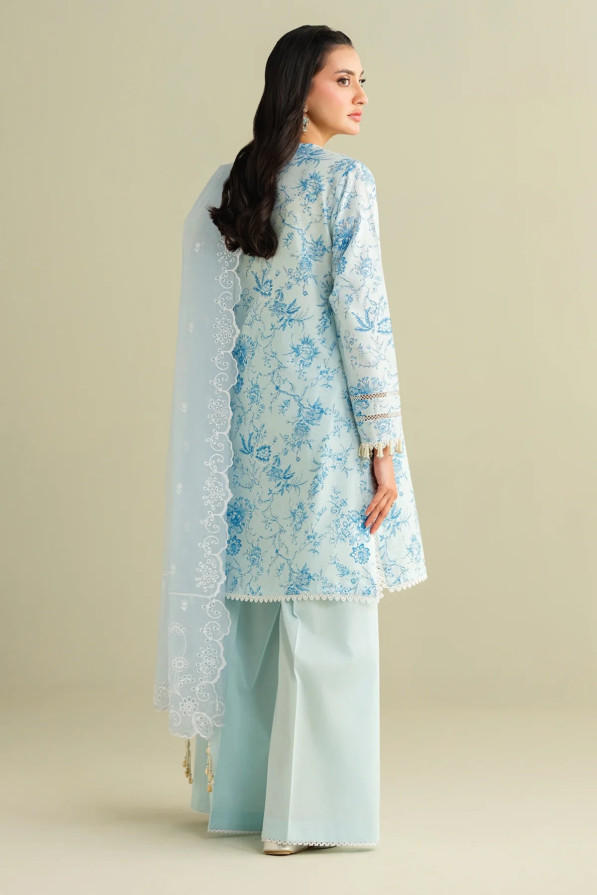 3 Piece - Printed & Embroidered Suit