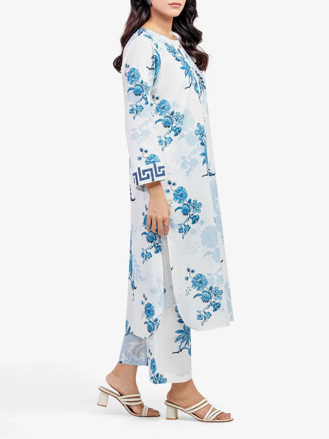 AJ Pret 2Pc Printed Lawn Shirt Trouser
