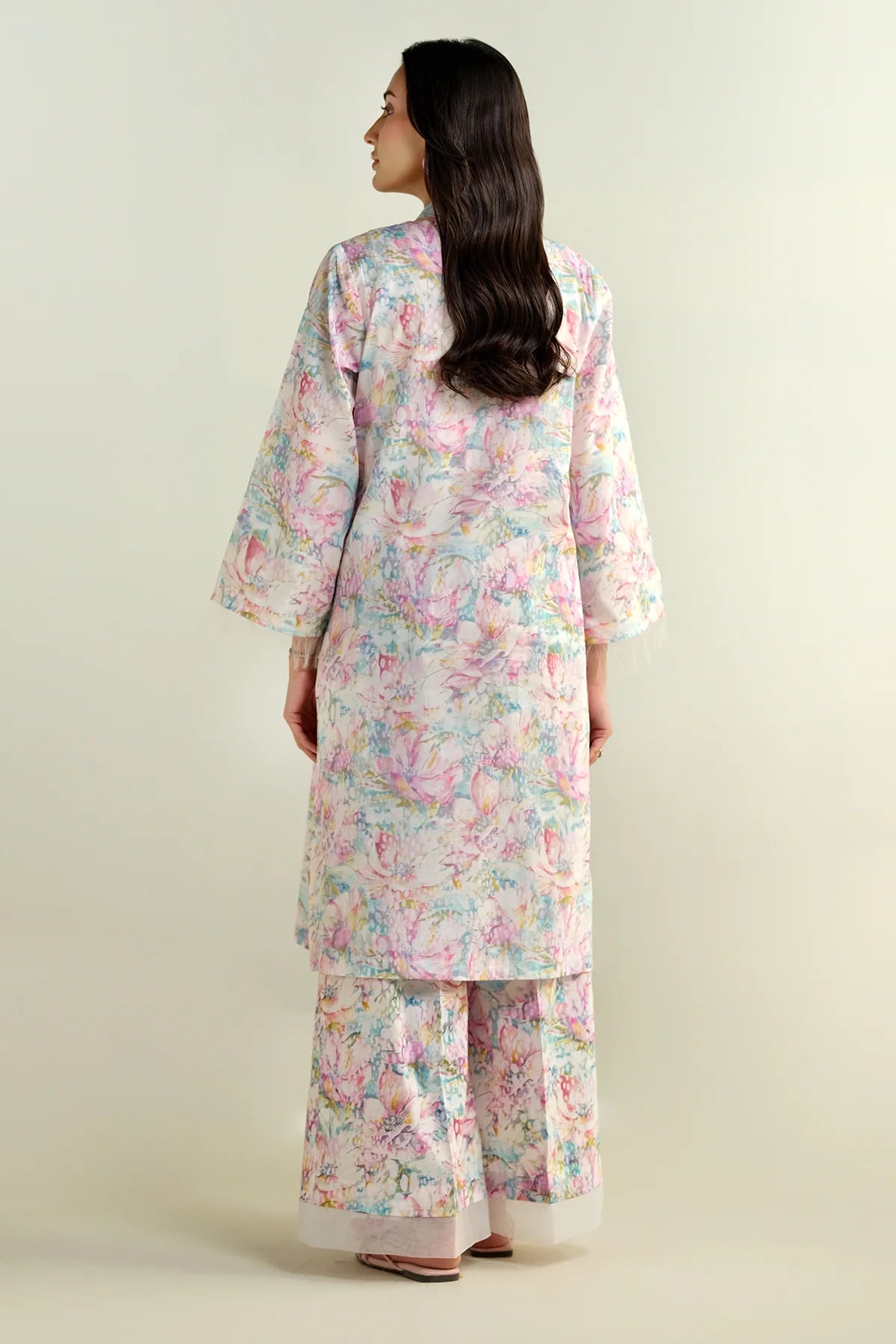 AJ Unstitched 2 Piece - Printed Suit