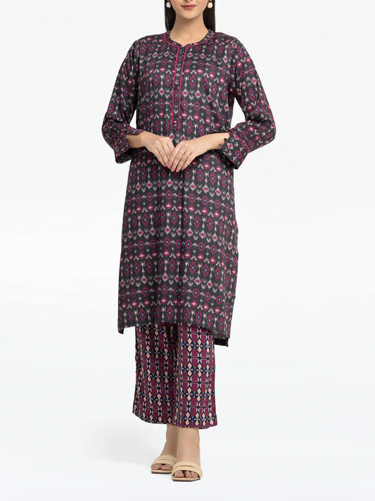 AJ  Pret 2Pc Printed Viscose Co-Ord Set