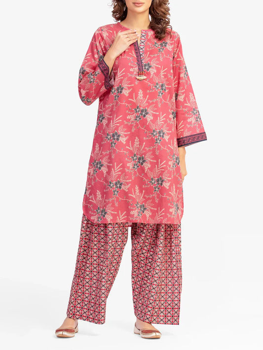 AJ  Pret 2Pc Printed Lawn Shirt Trouser