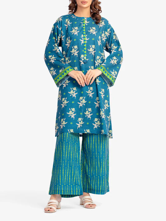 AJ  Pret 2Pc Printed Lawn Shirt Trouser