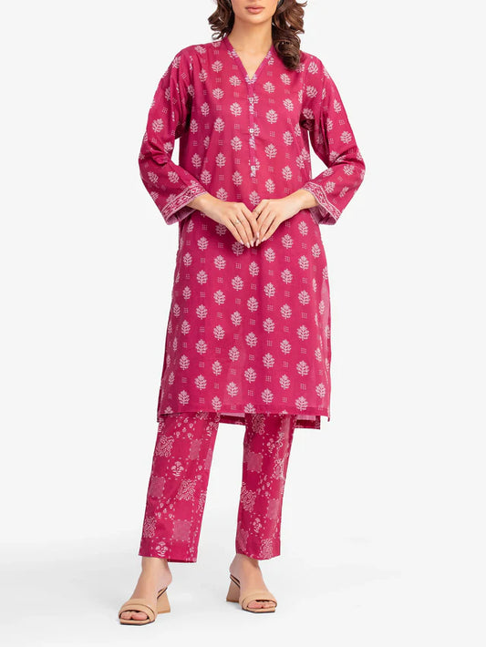 AJ  Pret 2Pc Printed Lawn Shirt Trouser