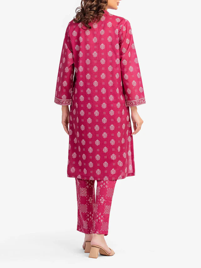 AJ  Pret 2Pc Printed Lawn Shirt Trouser