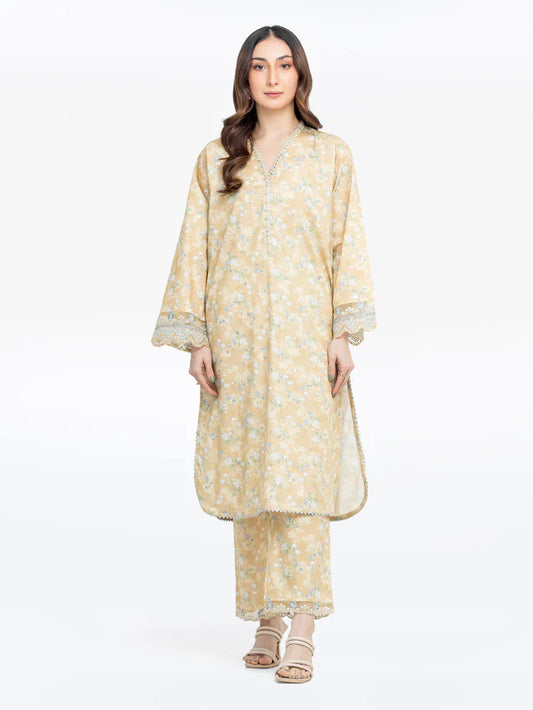 AJ  Pret 2Pc Embroidered Dobby Co-Ord Set