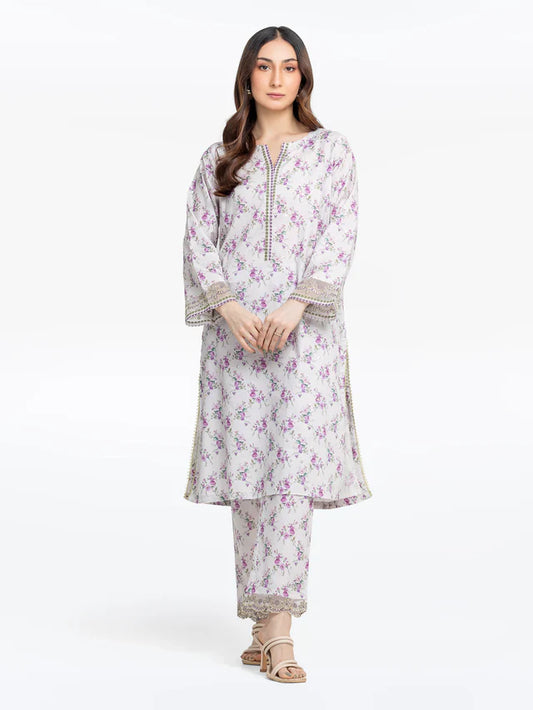 Pret 2Pc Embroidered Dobby Shirt Trouser