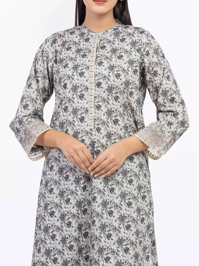 AJ  Pret Stitched 2Pc Embroidered Dobby Shirt Trouser
