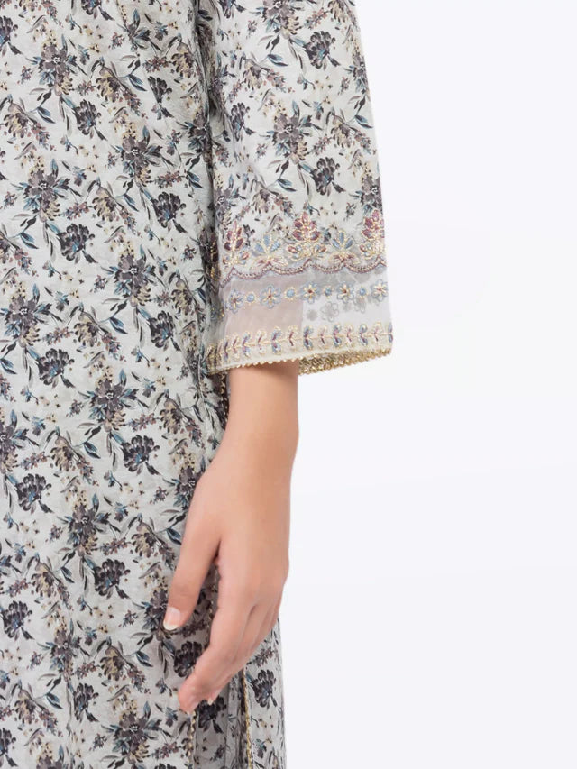 AJ  Pret Stitched 2Pc Embroidered Dobby Shirt Trouser