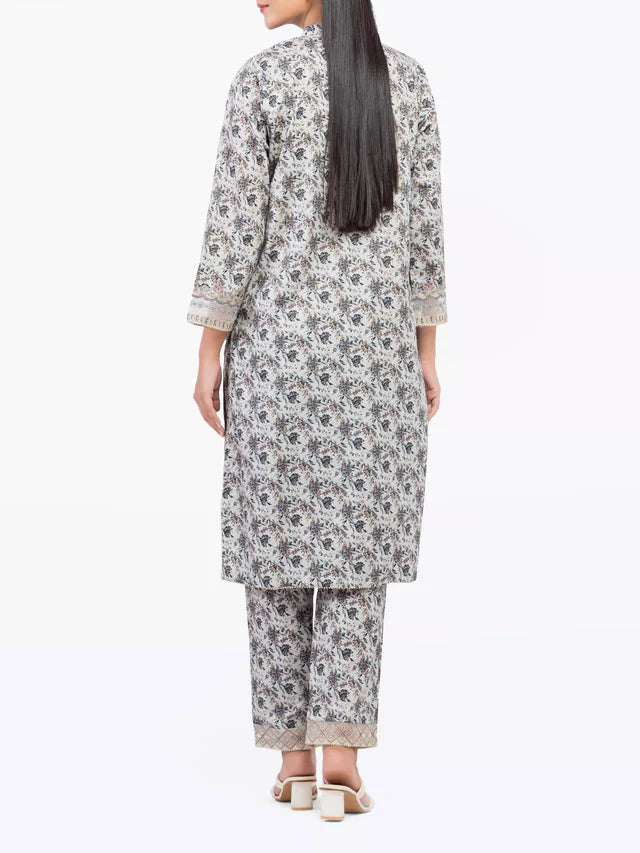 AJ  Pret Stitched 2Pc Embroidered Dobby Shirt Trouser