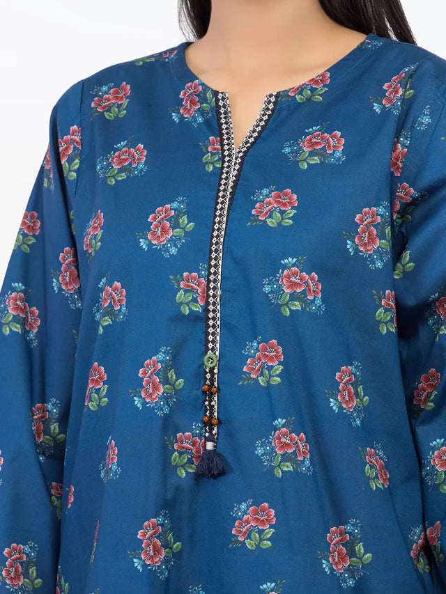 AJ  Stitched Pret 3Pc Printed Cambric Suit