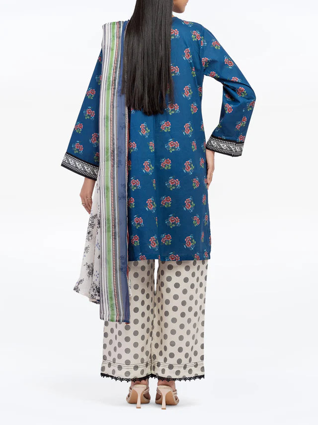 AJ  Stitched Pret 3Pc Printed Cambric Suit