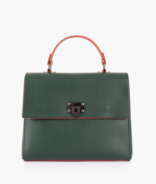 AJ  RTW Creation - Army green flap-over top-hand bag