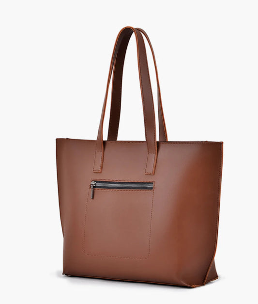 AJ  RTW Creation - Horse brown & Dark Brown long handle tote bag